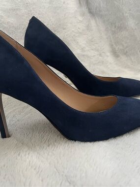 Sam Edelman Navy Blue Suede Pointed Toe Heels